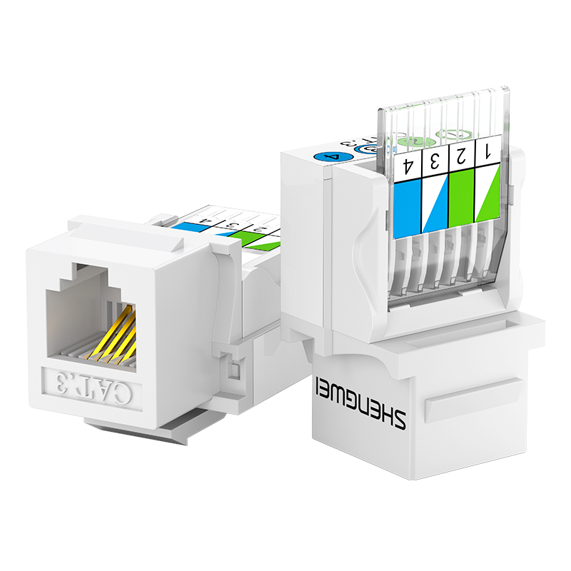 CMK3003H 語音電話模塊 CAT3電話線面板模塊 RJ11電話4芯鍍金模塊通信插座 單個(gè)裝